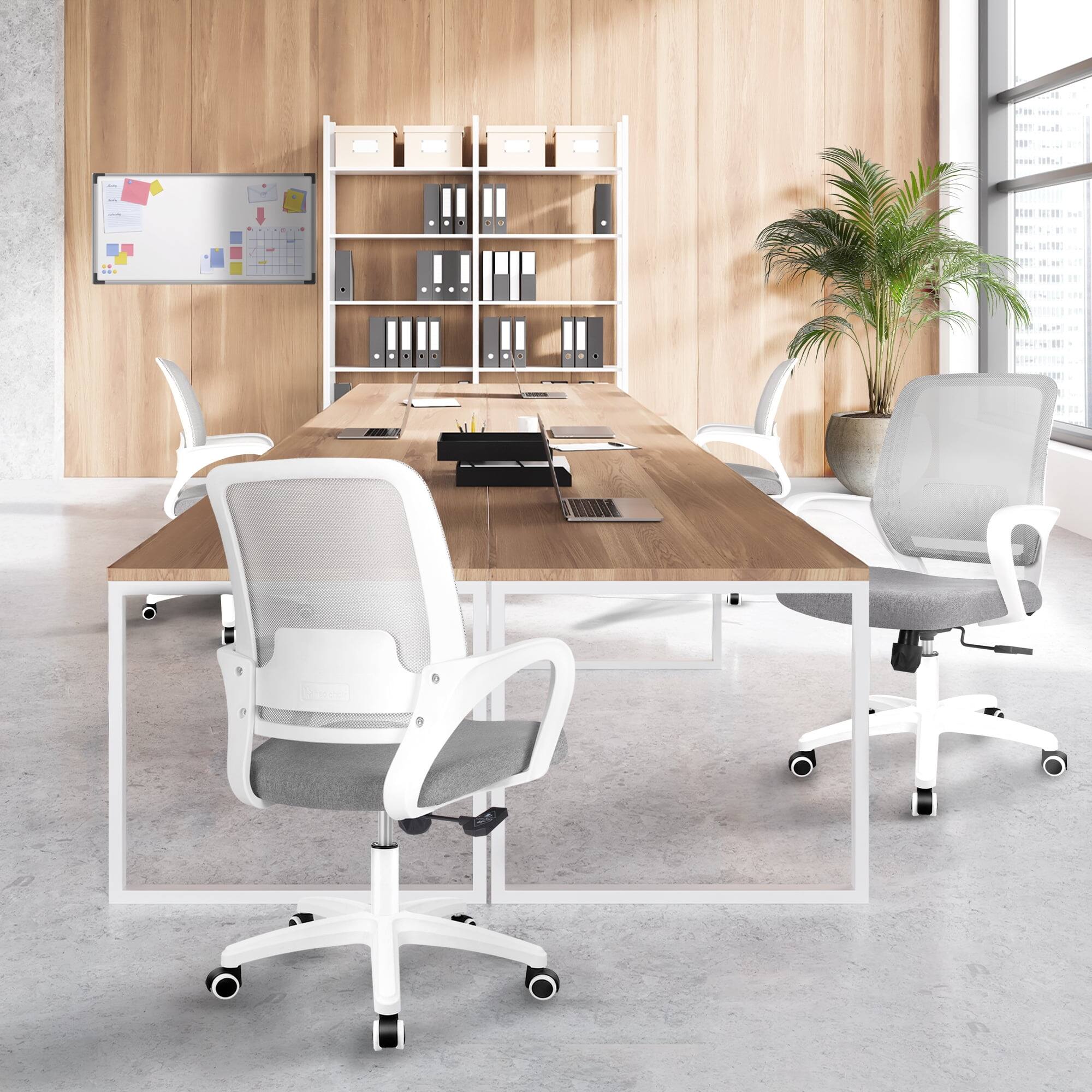 Alt View 6. Neo Chair - Office Desk Ergonomic Computer Mesh Chair with Lumbar Mid Back Support Rolling Wheels Comfy Task Vanity Chair for Home - Gray.
