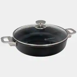 Swiss Diamond - CHD Nonstick Sauteuse with Glass Lid, 3.7 qt - Black