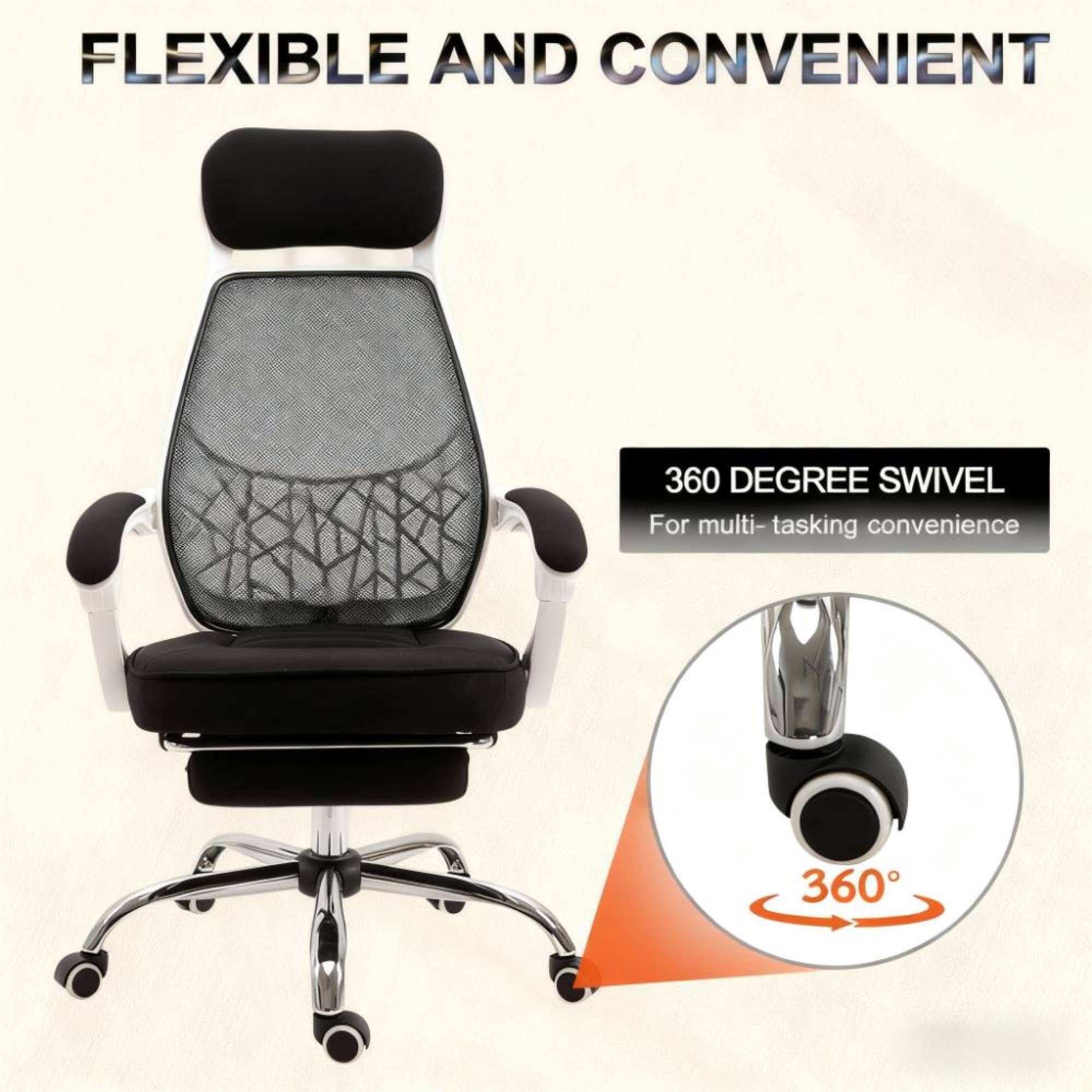 FLEXIBLE AND CONVENIENT

360 DEGREE SWIVEL
For multi-tasking convenience