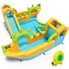 Front. Winado - Inflatable Water Slide Park, 2 Pirate-Boat Giant Water Slide Bounce House w/4 Water Cannons, Challenge Climbing Wall.