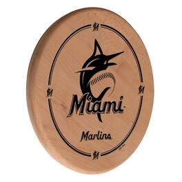 Holland Bar Stool Co. - Miami Marlins 13" Laser Engraved Solid Wood Sign - Natural