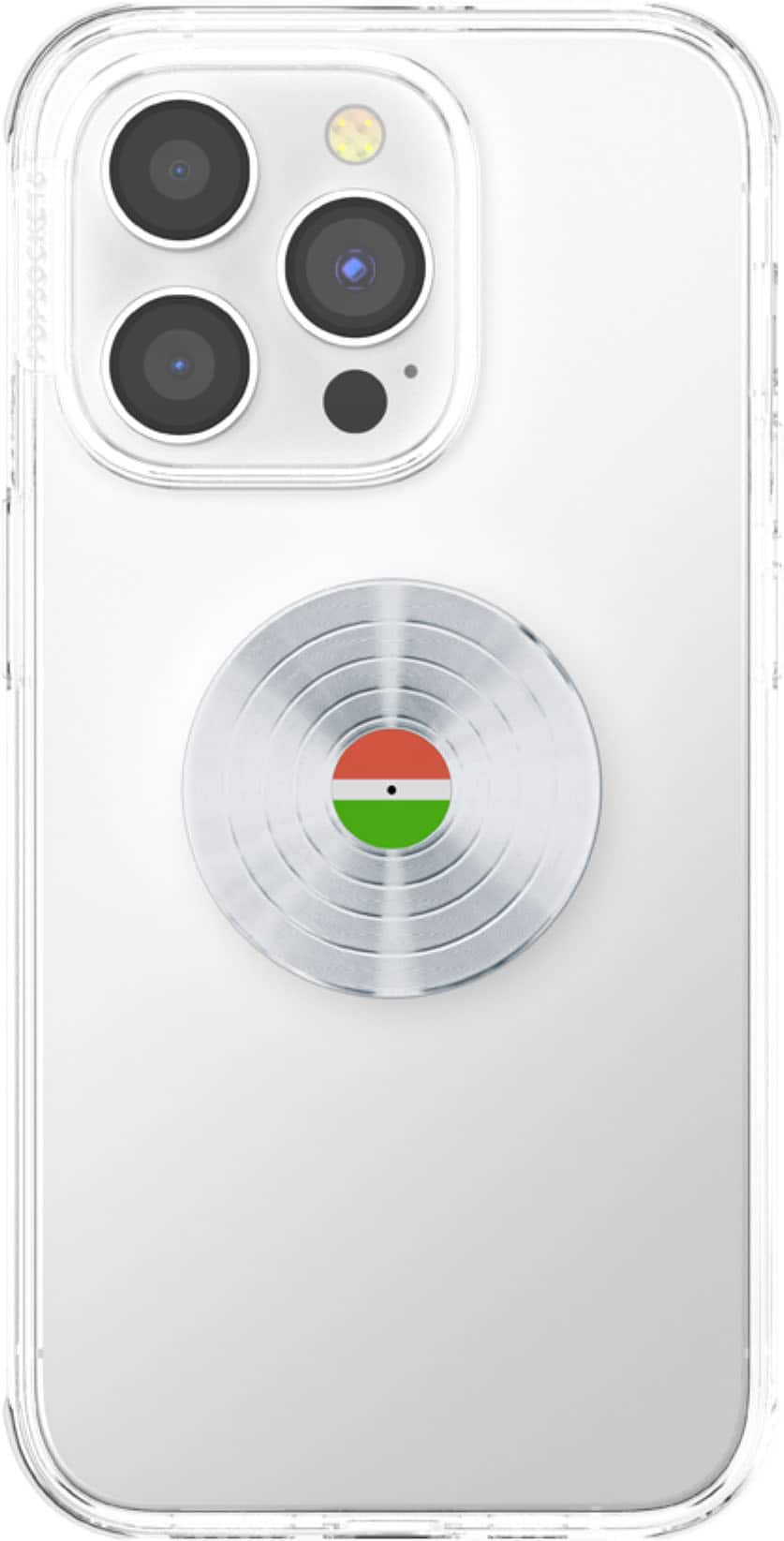 Back. PopSockets - Adhesive PopGrip Universal Grip & Stand for Cell Phones - BS-45rom Silver.