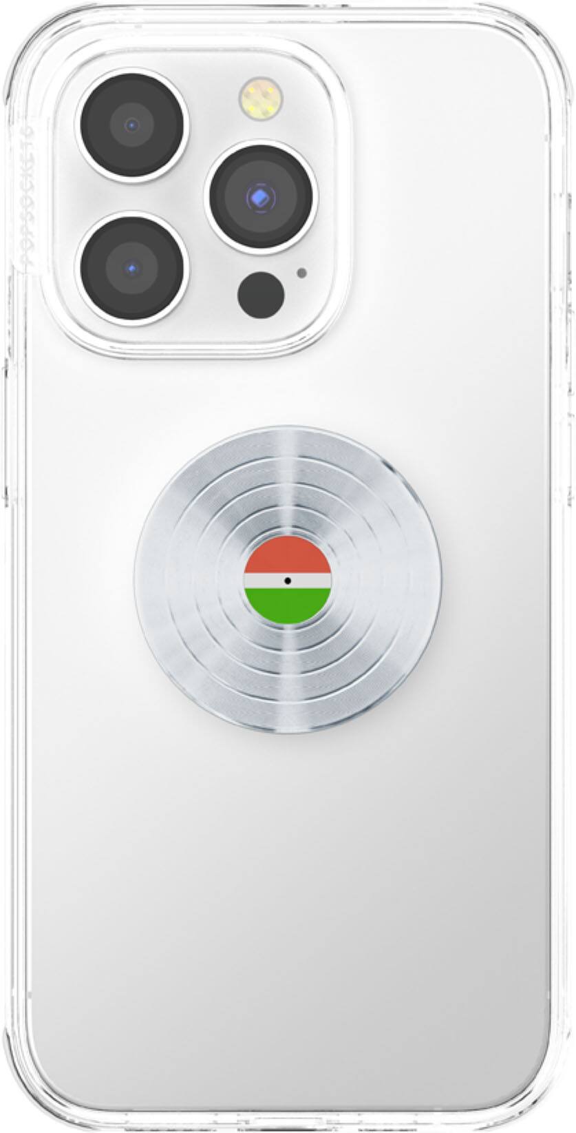 Back. PopSockets - Adhesive PopGrip Universal Grip & Stand for Cell Phones - BS-45rom Silver.