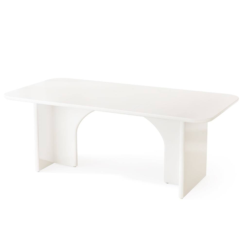 Left. Kadyn - Kadyn Modern Dining Table, 63" Large Rectangle Kitchen Table for 4-6 People,White - White.