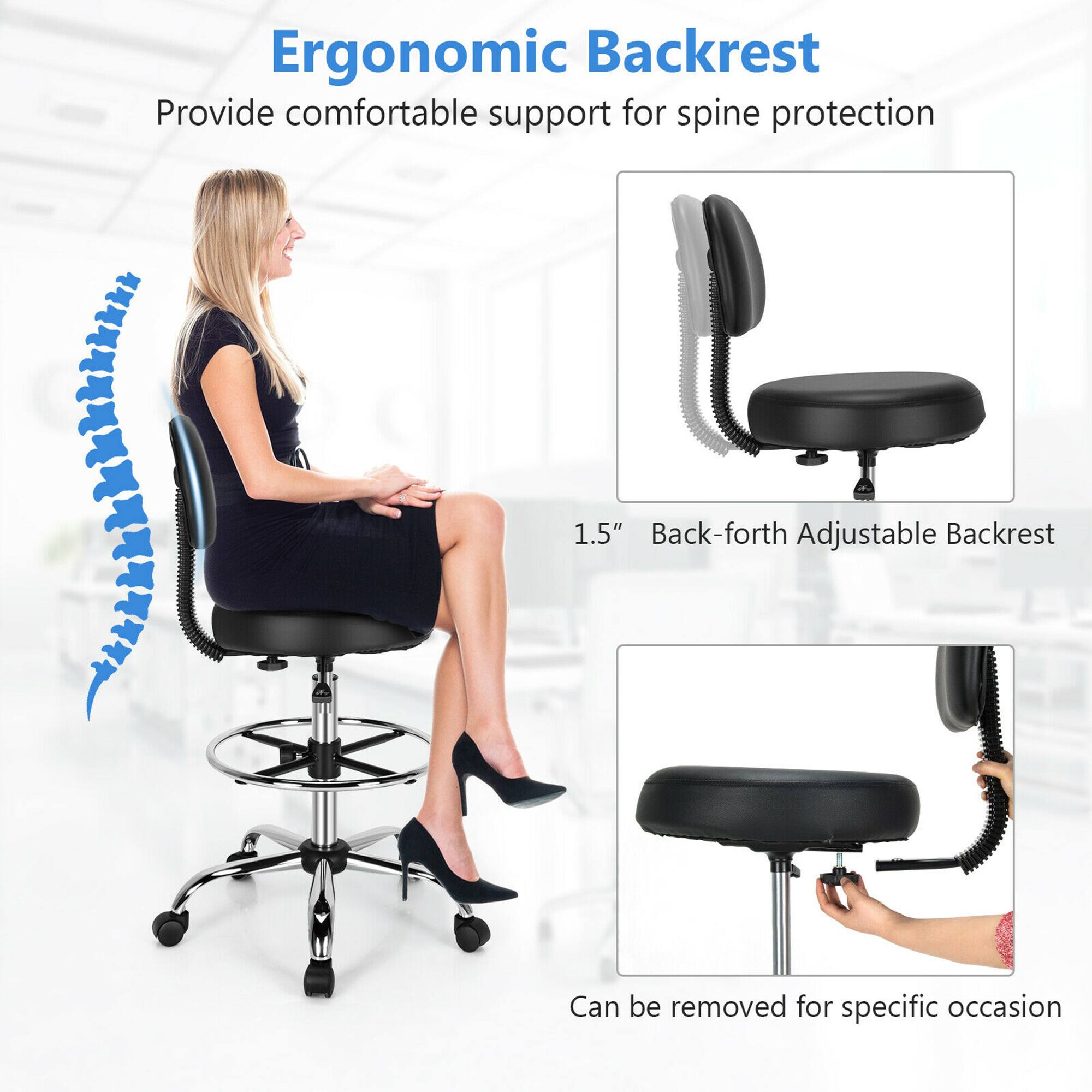 Ergonomic Backrest: Provide comfortable support for spine protection. 1.5" Back-forth Adjustable Backrest. Can be removed for specific occasions.