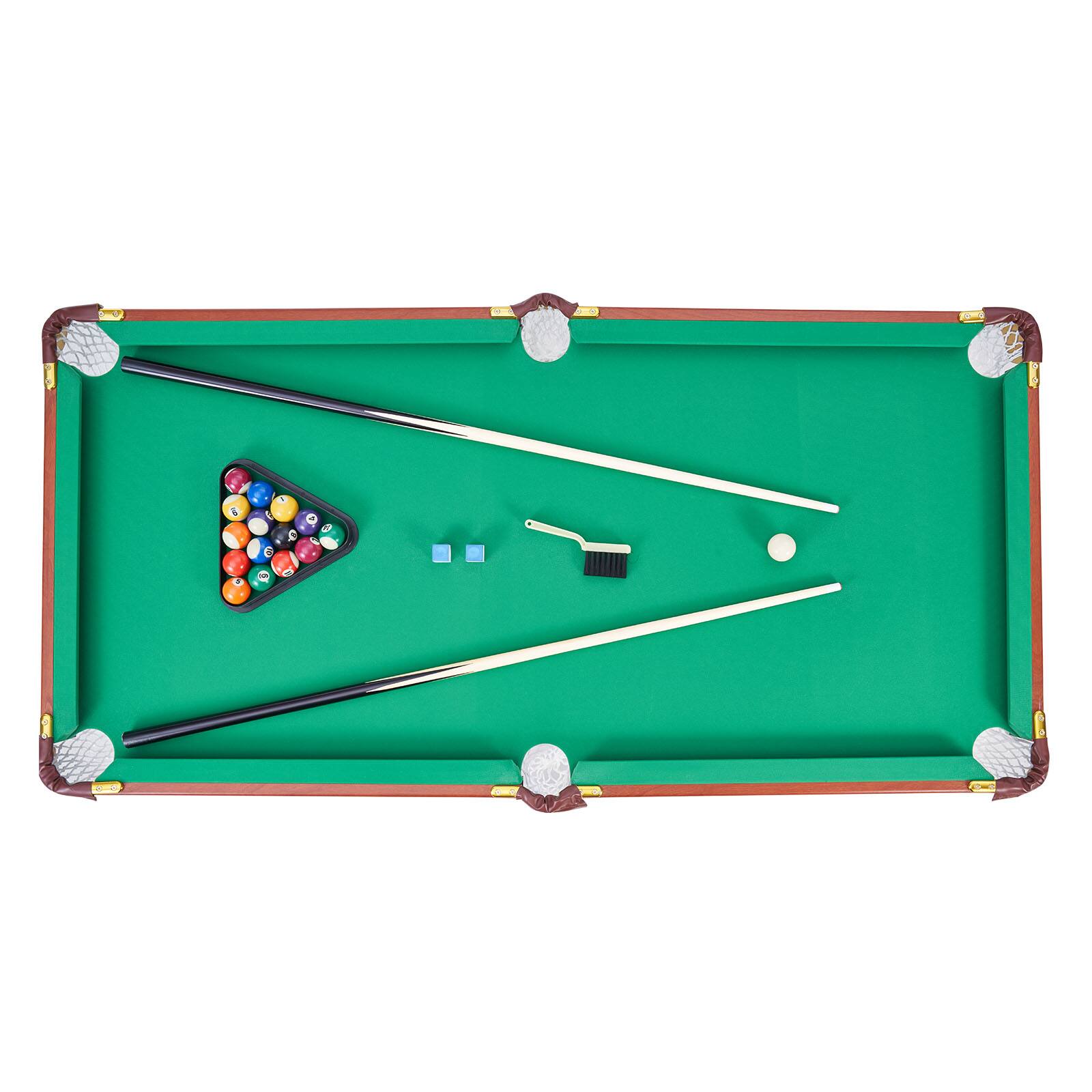 Alt View 5. VEVOR - Folding Pool Table, 4.5 ft Portable Billiards Tables, Foldable Space-Saving Entertainment Game Set Includes Ball, Cue - Brown + Green.