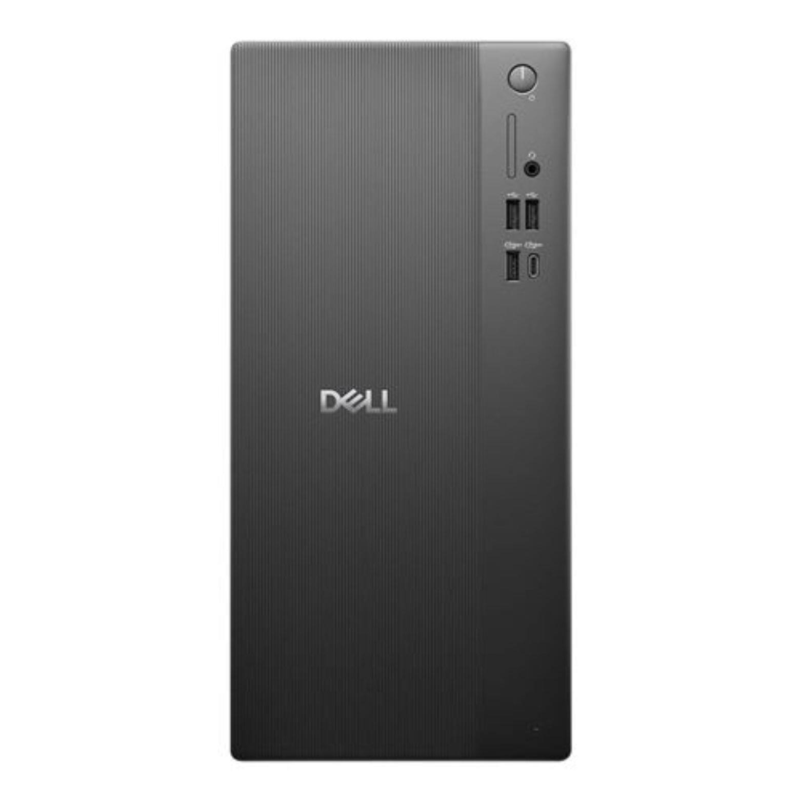 Front. Dell - Tower ECT1250 Intel Core Ultra 5 225 2.7 GHz 16 GB 512 GB SSD Intel UHD Graphics Windows 11 Home Desktop - Black.