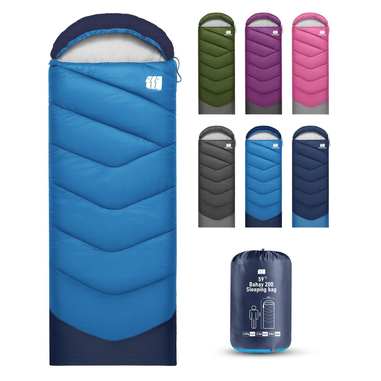 Skar Audio - Sleeping Bags For Adults Cold Weather & Warm Backpacking Camping Bag Tall Lightweight Compact Waterproof - 3lb-Blue