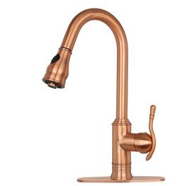 Solid Brass Single Handle Kitchen Faucet with Pull Down Sprayer