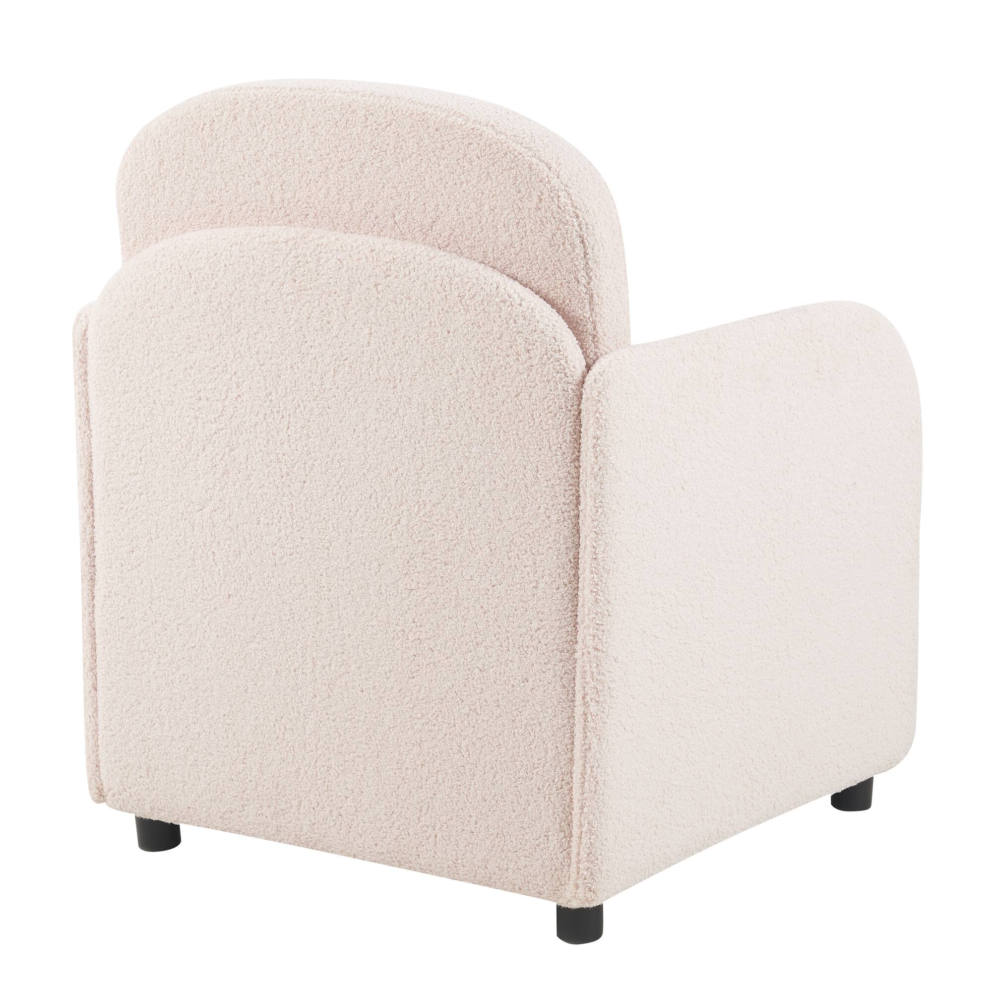 Back. Bestier - 2 in 1 Pet Friendly Fluffy Sherpa Upholstered Leisure Armchair with Lumbar Pillow for Living Room - White.