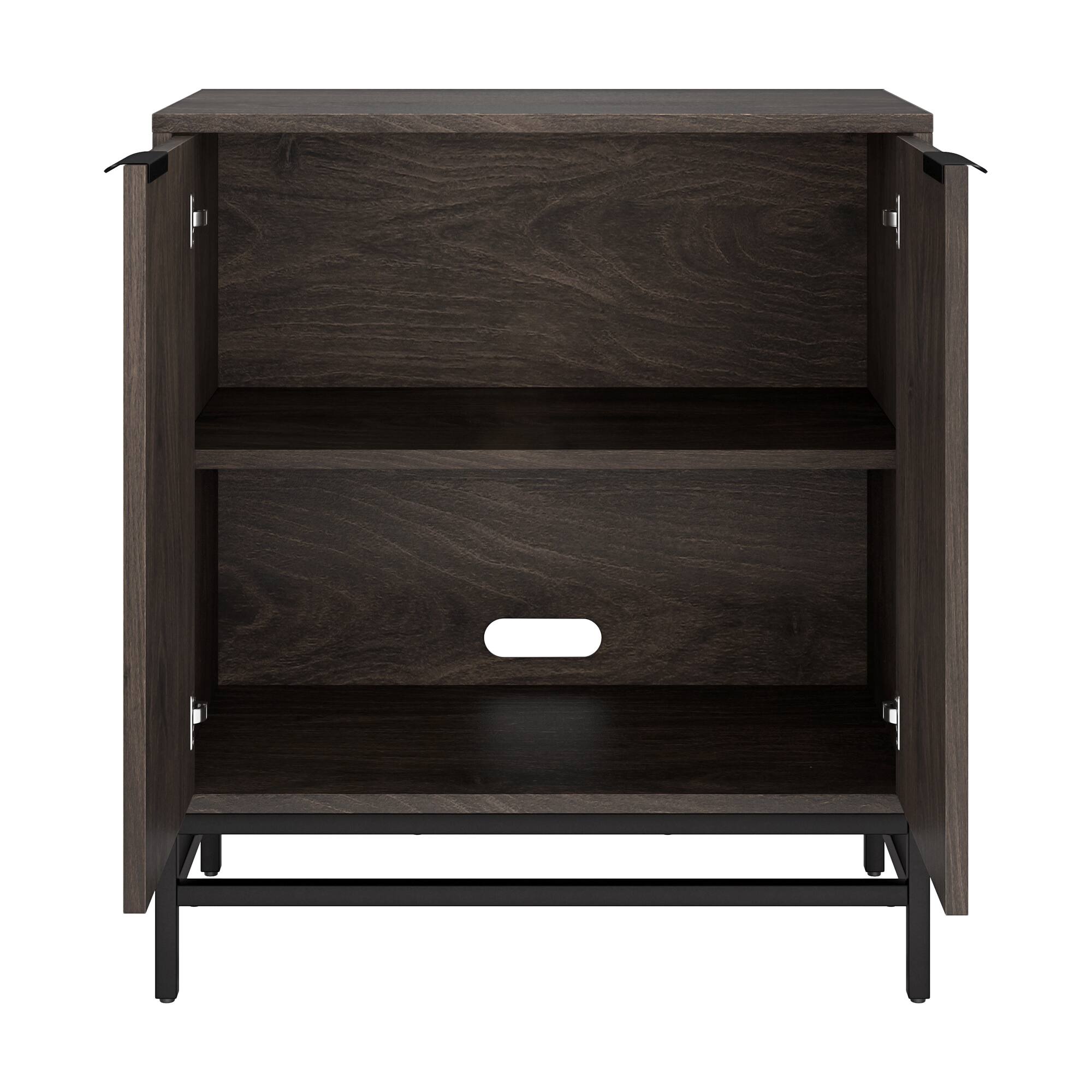 Alt View 5. Hudson&Canal - Montello 28" Wide Rectangular Fluted Accent Cabinet - Brown.