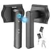 Front. VEVOR - Fingerprint Door Lock Set, Electronic Biometric Knob Keyless Entry Door Lock with Handle, Auto Locking, One-Time Code - Matte black.