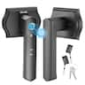VEVOR - Fingerprint Door Lock Set, Electronic Biometric Knob Keyless Entry Door Lock with Handle, Auto Locking, One-Time Code - Matte Black