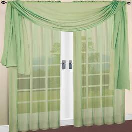 RT Designers Collection - Celine Sheer Rod Pocket Curtain Panel 60" x 90" in Sage Green - Light/Pastel Green