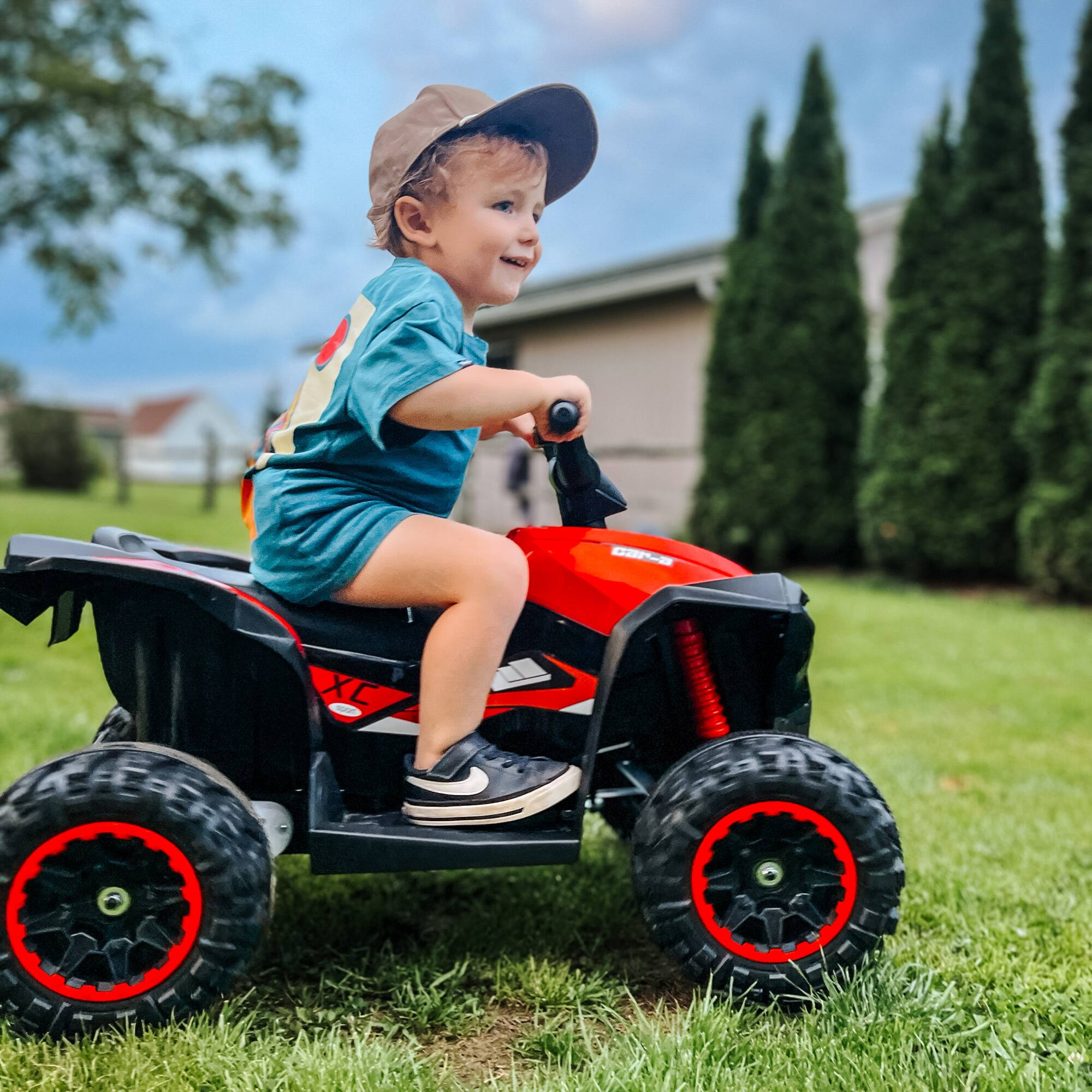 Alt View 5. Aosom - 12V Kids ATV Quad Car with F/B Function, Four Wheeler with Wear-Resistant Wheels, Electric Ride-on for Toddlers 3+.