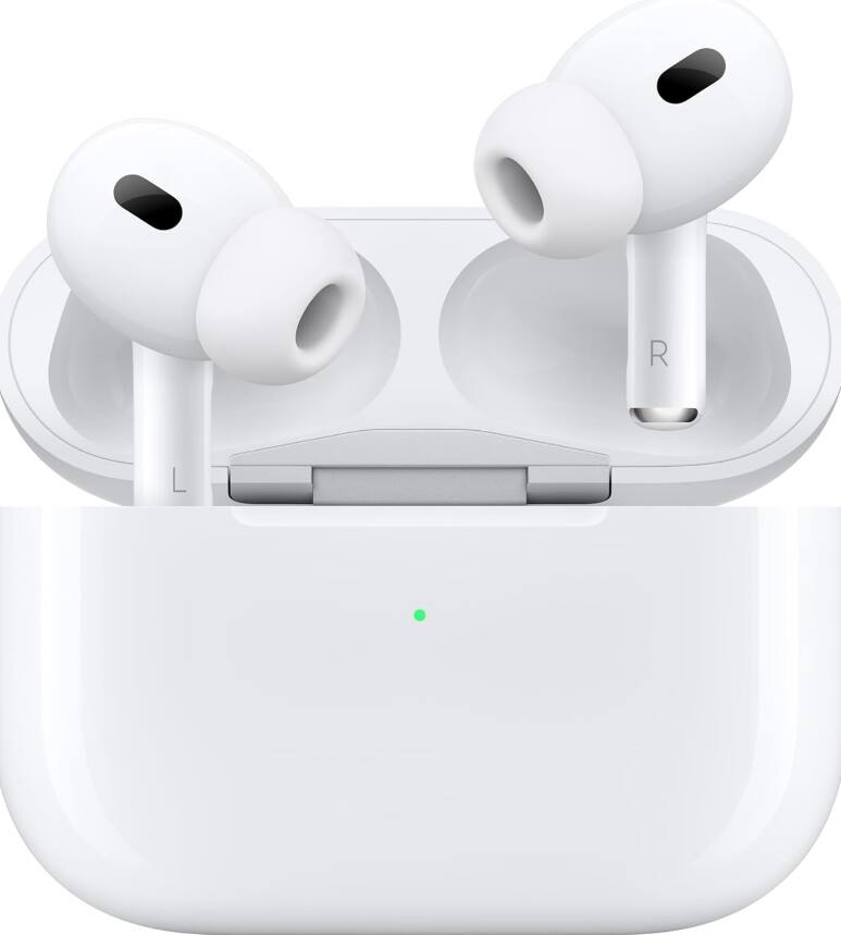 Angle. Apple - Apple AirPods Pro 2 Wireless Earbuds,Active Noise Cancellation, Hearing Aid Feature, Bluetooth Headphones - White.