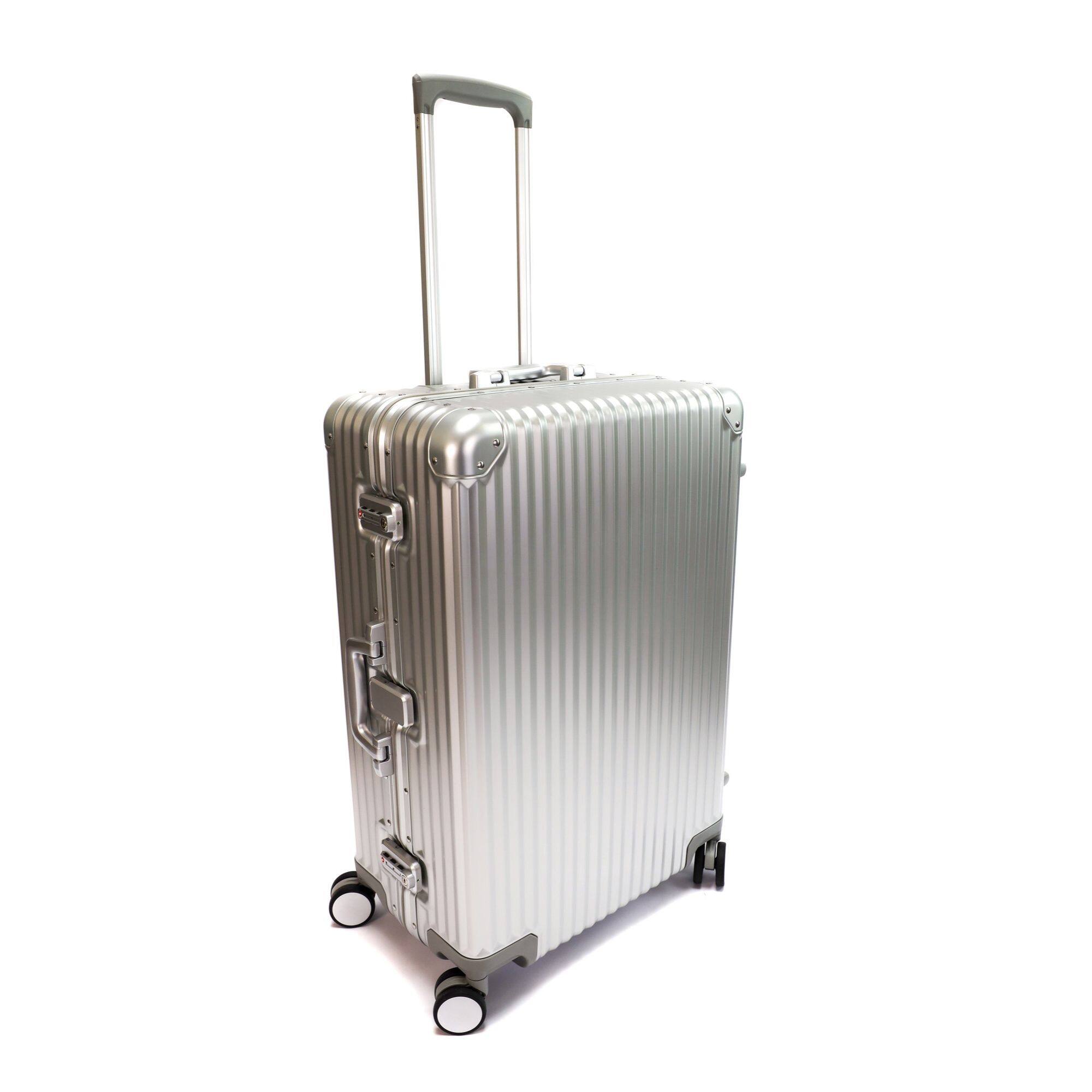 Angle. Vingarde Valise - Aluminum 12 Bottle Wine Travel Case - Silver.