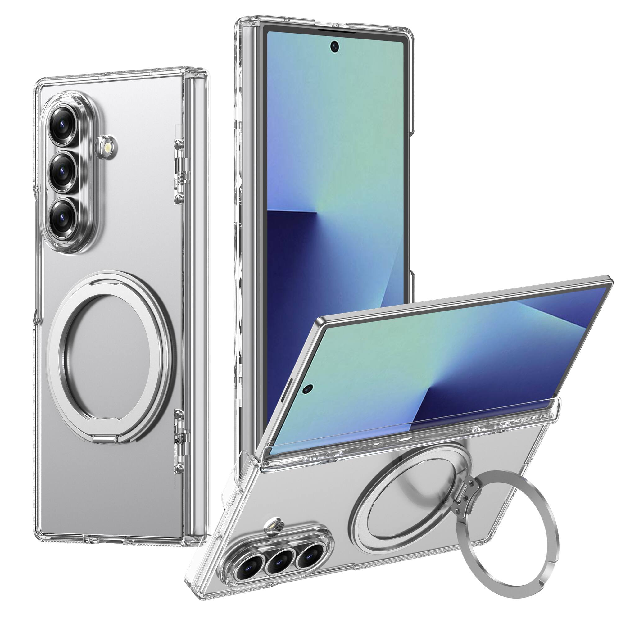 Dteck - Magnetic Case for Samsung Galaxy Z Fold8 Ultra, Slim Matte PC Back Cover with Kickstand, Hinge Protection,No Front Frame - Clear price history on PriceWatchPro