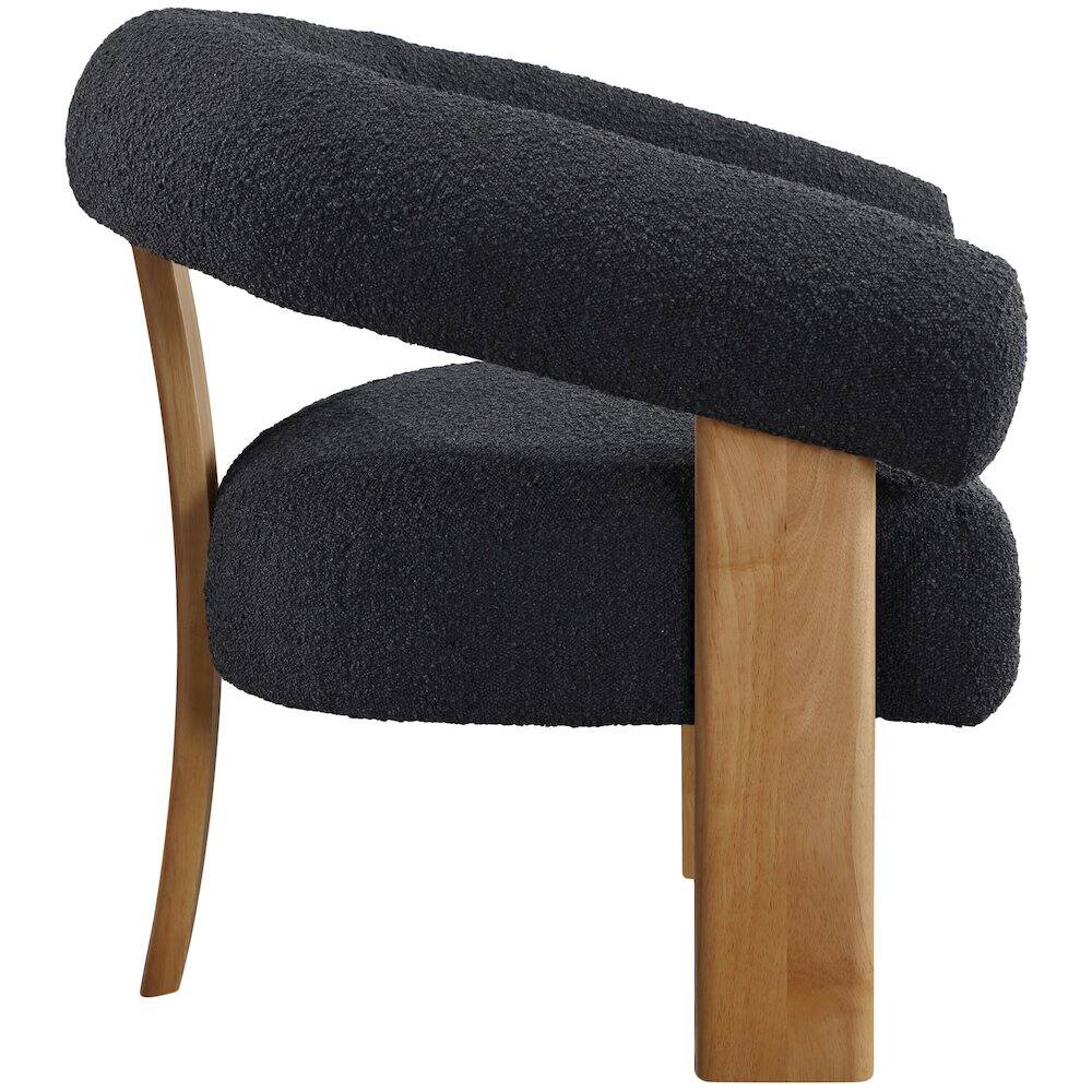 Alt View 3. Meridian Furniture - Winston Black Boucle Fabric Accent Chair - Black.