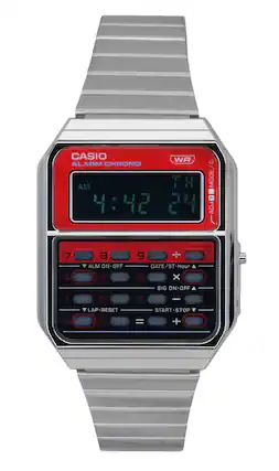 CASIO WR ALARM CHRONO
AM 4:42 24
TH
MODE ADJ
7 8 9
4 5 6
1 2 3
ALM ON OFF
S 2 LAP RESET
PM
DATE/ST-Hour
SIG ONOFF