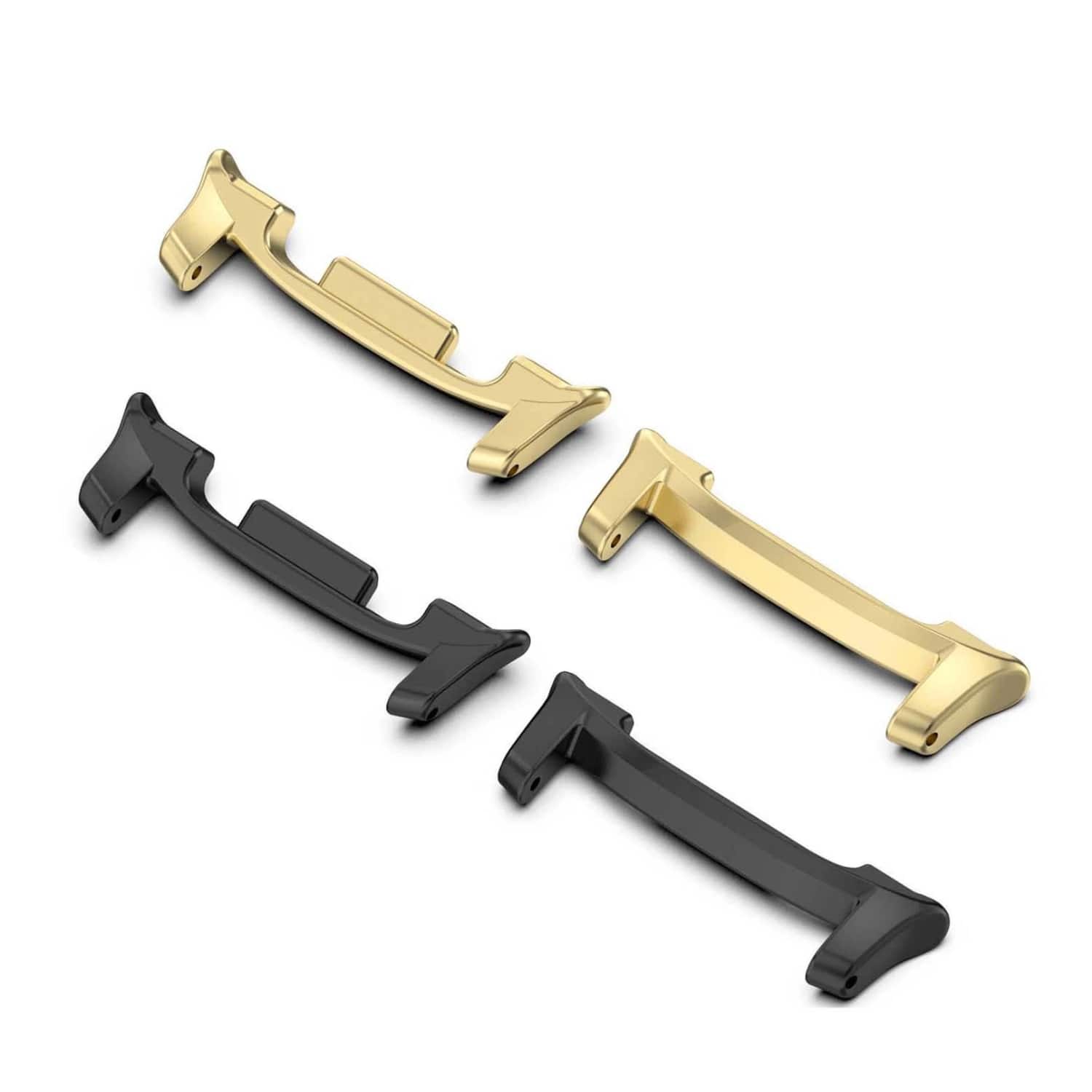Stock Preferred - 2 Pack Aluminum Metal Watch Band Connector Adapters for Samsung Galaxy Watch 8 40/44mm - Black Gold