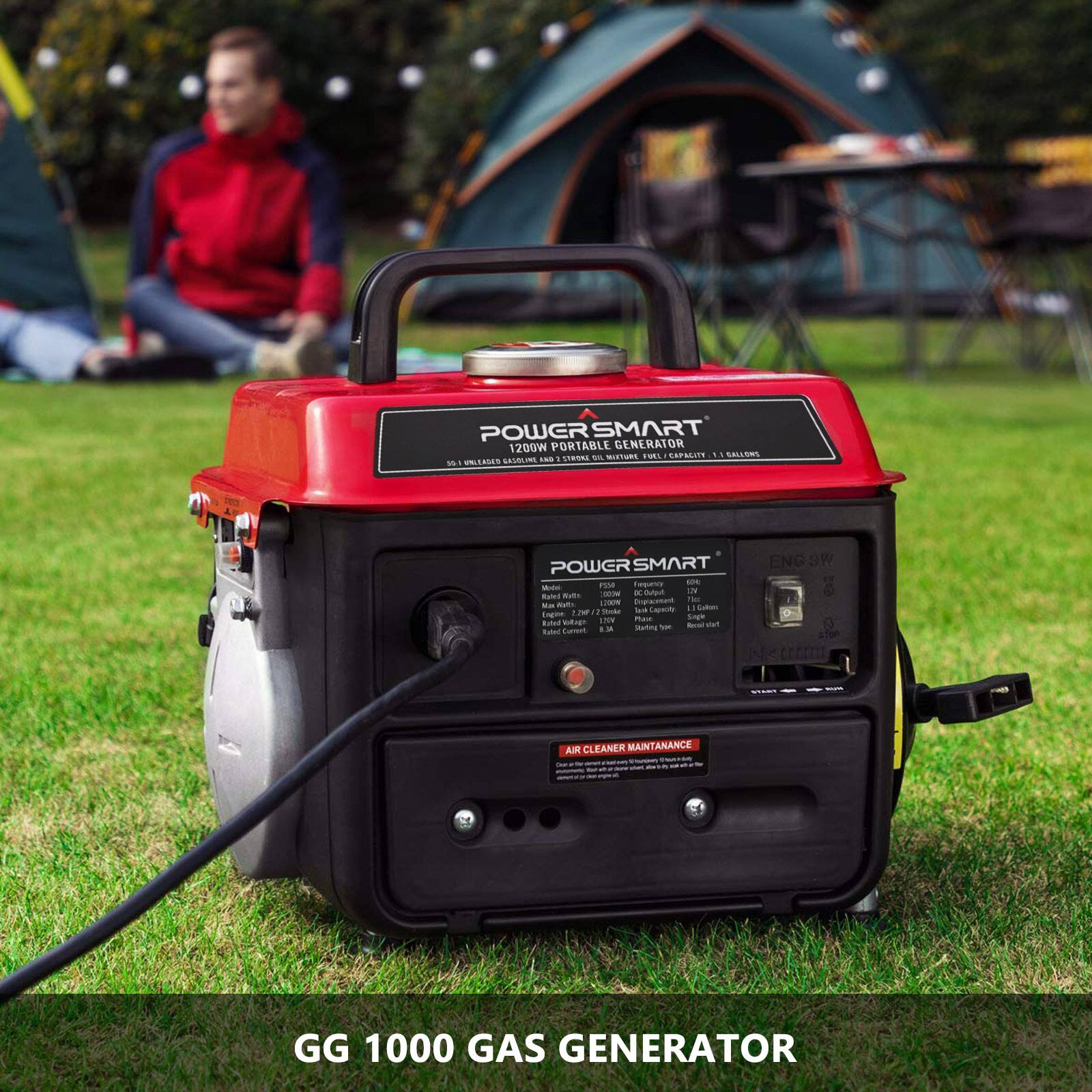 POWER SMART 1200W PORTABLE GENERATOR

NtRL WAL SAPUTE 19 CALLORS

ar9v8S SN - StRORL f 1 UNLSRICS

POWERSMART ENG 9W

eI sn Md PSM D mn U Raled Ruts

spased The -- sat -EL - Lauanto 1 Satum Lpm I

12 Stoke man Sogh m MIg

-a vtan Carmet M smna s i Ne con

AIR CLEANER MAINT TANANCE

GG 1000 GAS GENERATOR