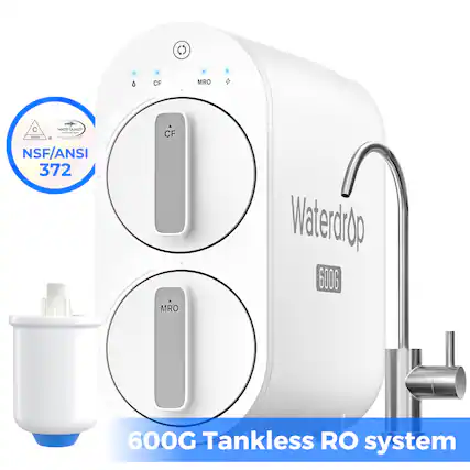 C 0 CF MRO C WNIFE UALY Ccie - NSF/ANSI 372 a CF MRO Waterdrop 600G 600G Tankless RO system