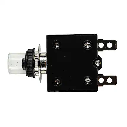 Front. HQRP - 98 Series Thermal Circuit Breaker Switch 20 A Push-Button Reset Waterproof Cover 125-250 VAC 32 VDC UL Listed - black.