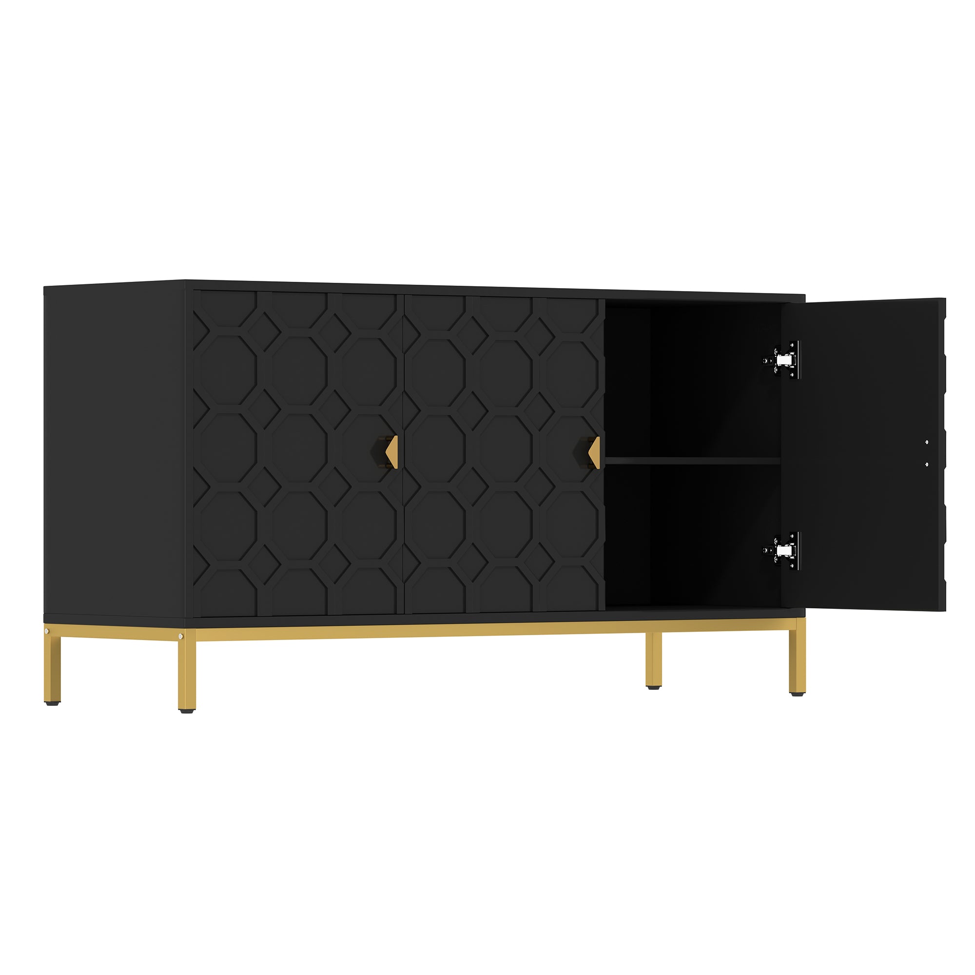Alt View 9. Boyel Living - Freestanding Storage Cabinet 3-Door Accent Cabinet - Black.