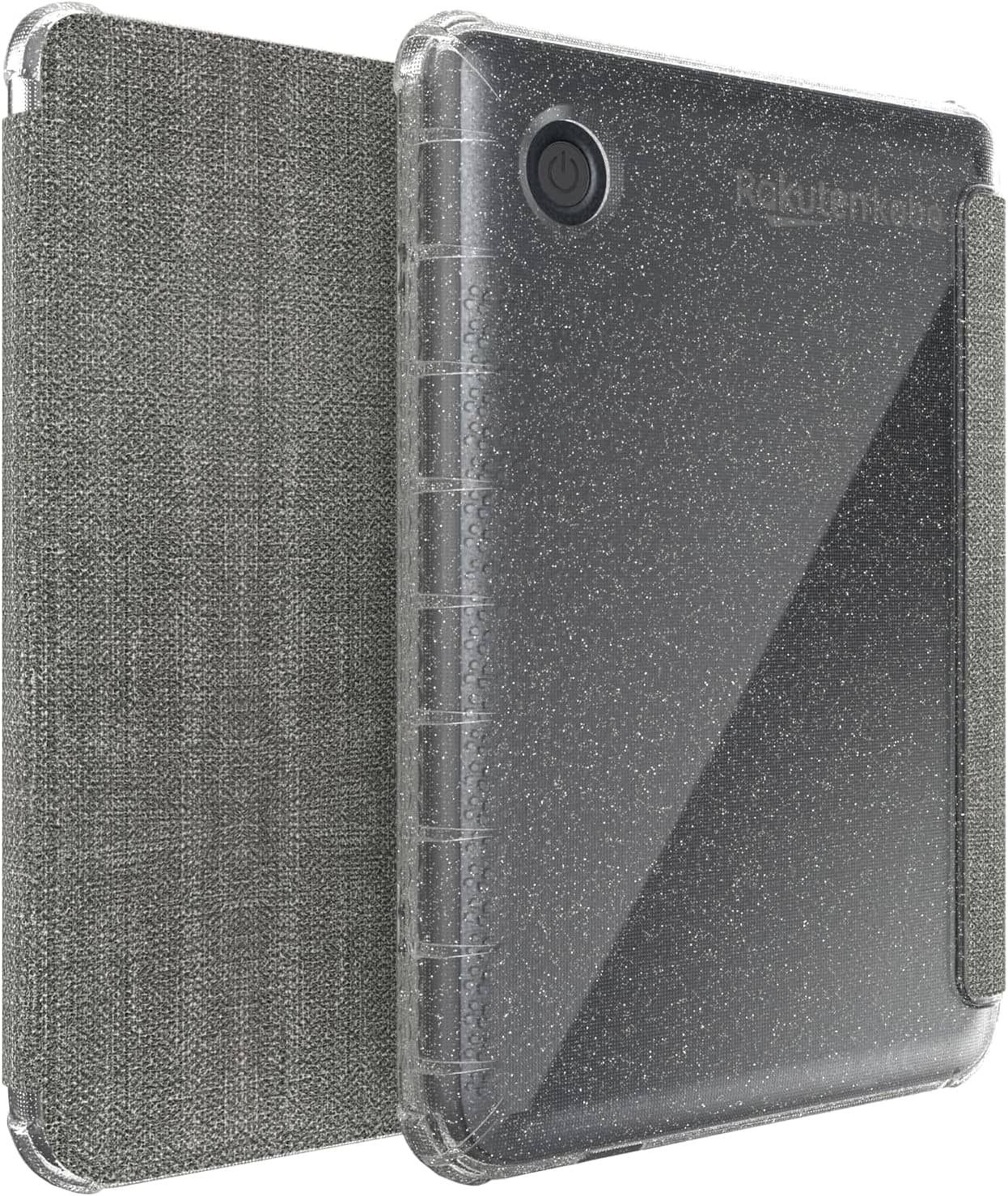 TUDIA - SKN FLIP V2 Designed for Kobo Clara BW/Colour Case (2024) Enhanced Auto Wake/Sleep Technology - Glitter Grey