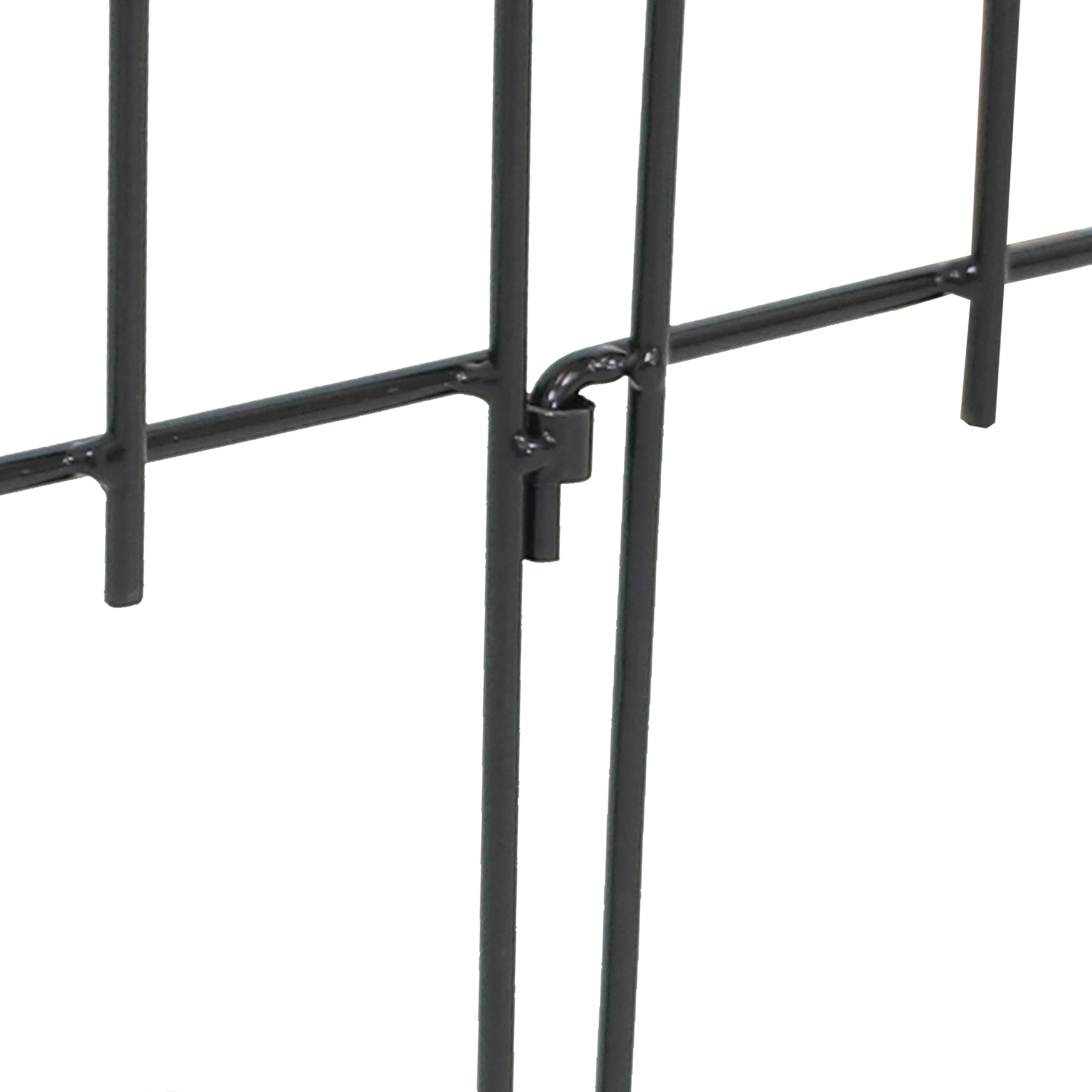 Alt View 8. Sunnydaze - 5-Piece Bayonne Steel Finial Garden Border Fencing - 8 ft - Black.