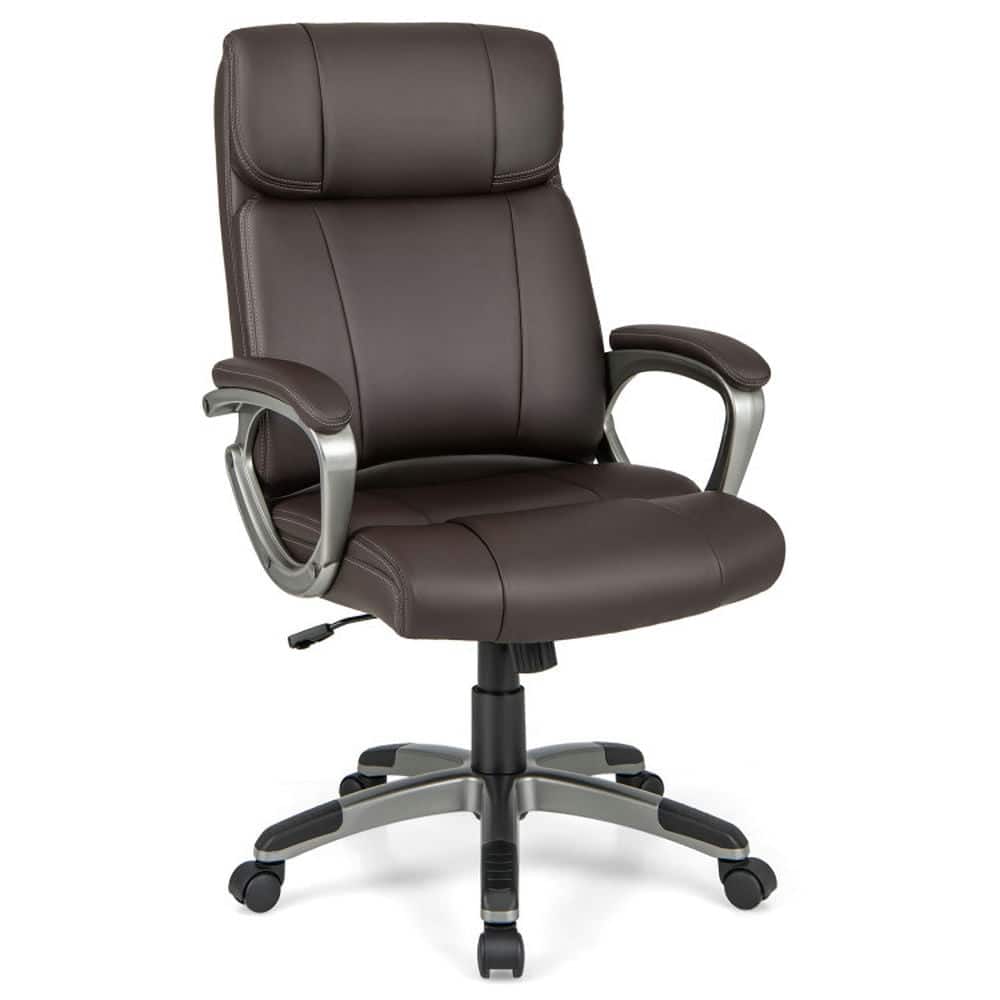 Kadyn - Swivel Ergonomic Office Chair Computer Desk Chair with Wheels- Home Office Computer Desk Chair - Brown