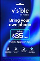 Visible - Visible+ $35/mo Plan + eSIM/pSIM Kit - Unlimited 5G data included - Blue - Front_Zoom