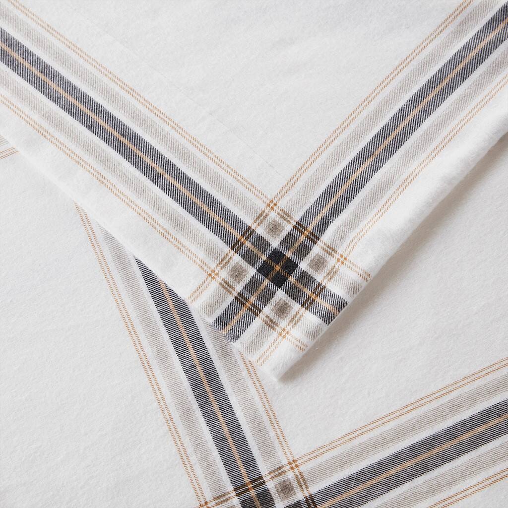 Alt View 5. Gracie Mills - Gracie Mills Kayce Flannel Sheet Set - Tan Plaid.