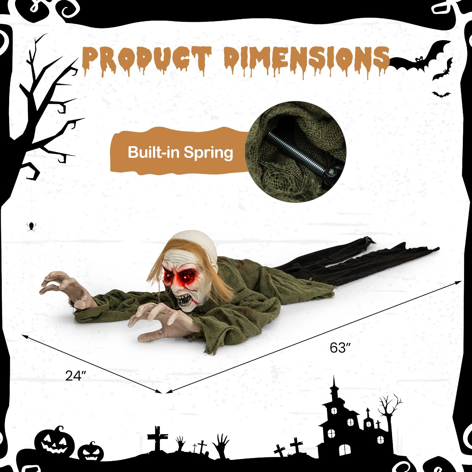 Product Dimensions: Built-in Spring 63" 24"