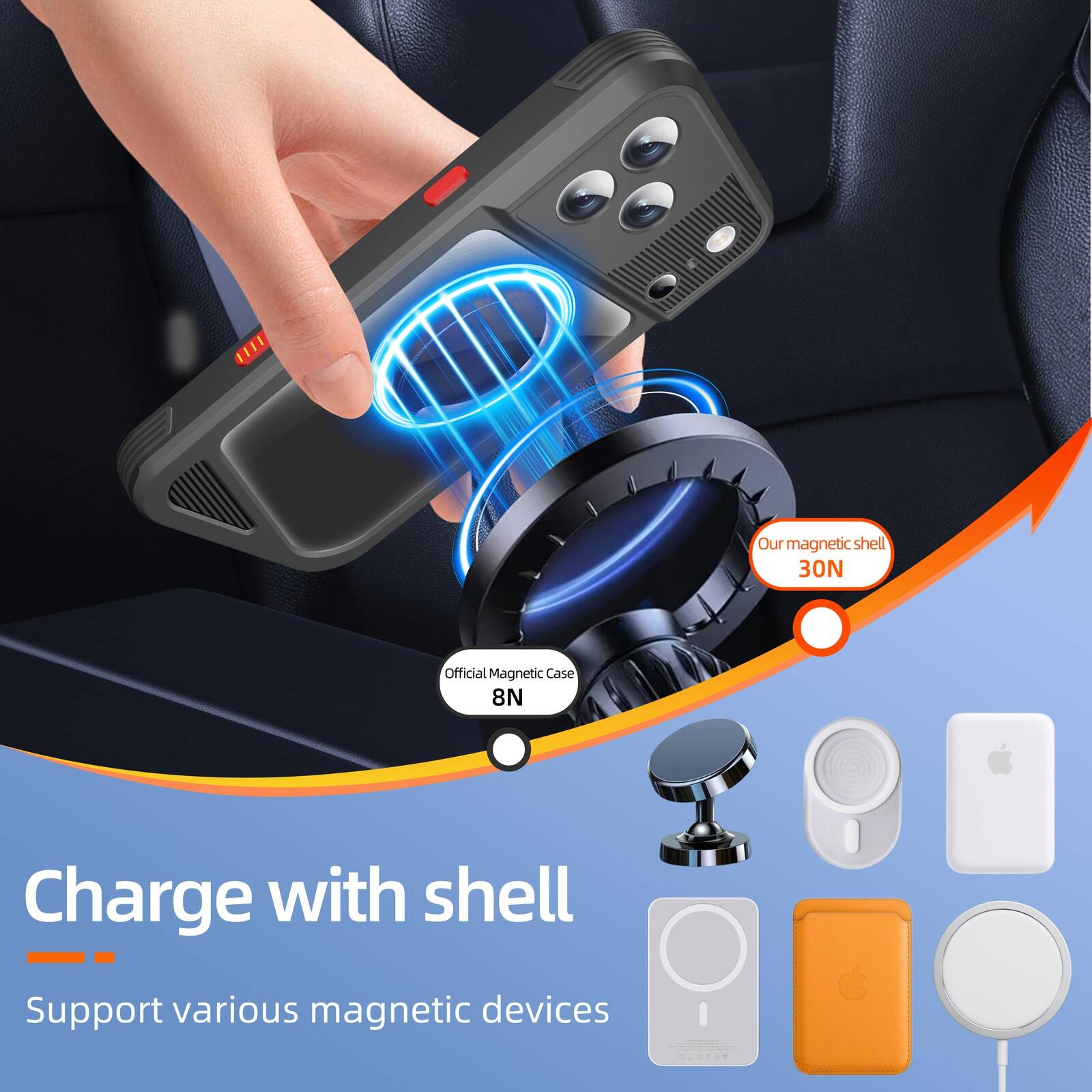 Our magnetic shell 30N Official Magnetic Case 8N Charge with shell Support various magnetic devices