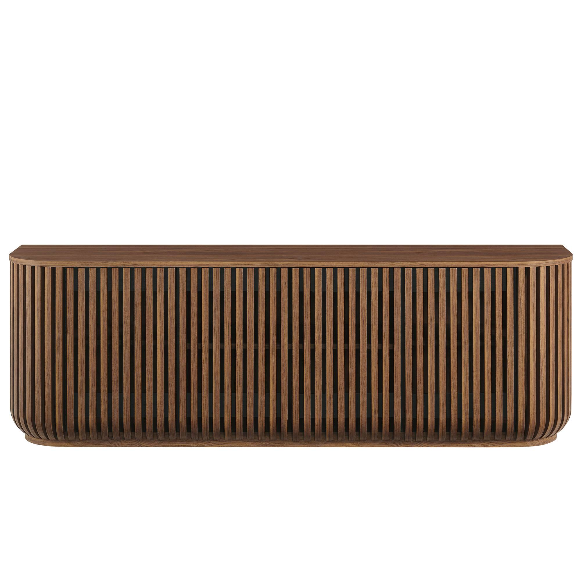 Alt View 4. Modway - Fortitude 75" Curved Sideboard Storage Cabinet by Modway - Walnut.