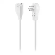 Front. Insignia™ - 8’ 16 AWG Indoor Extension Power Cord with Rotating Plug - White.