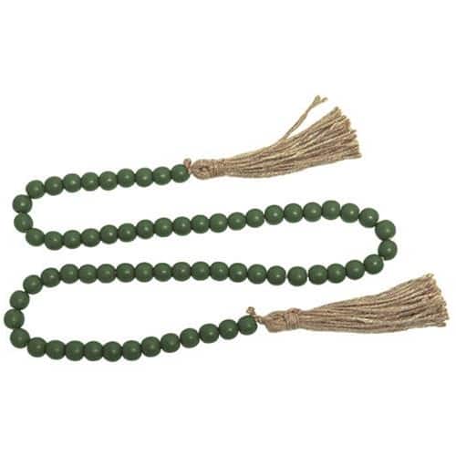 BreeBe - * Beaded Garland with Tassels 48"L - Green