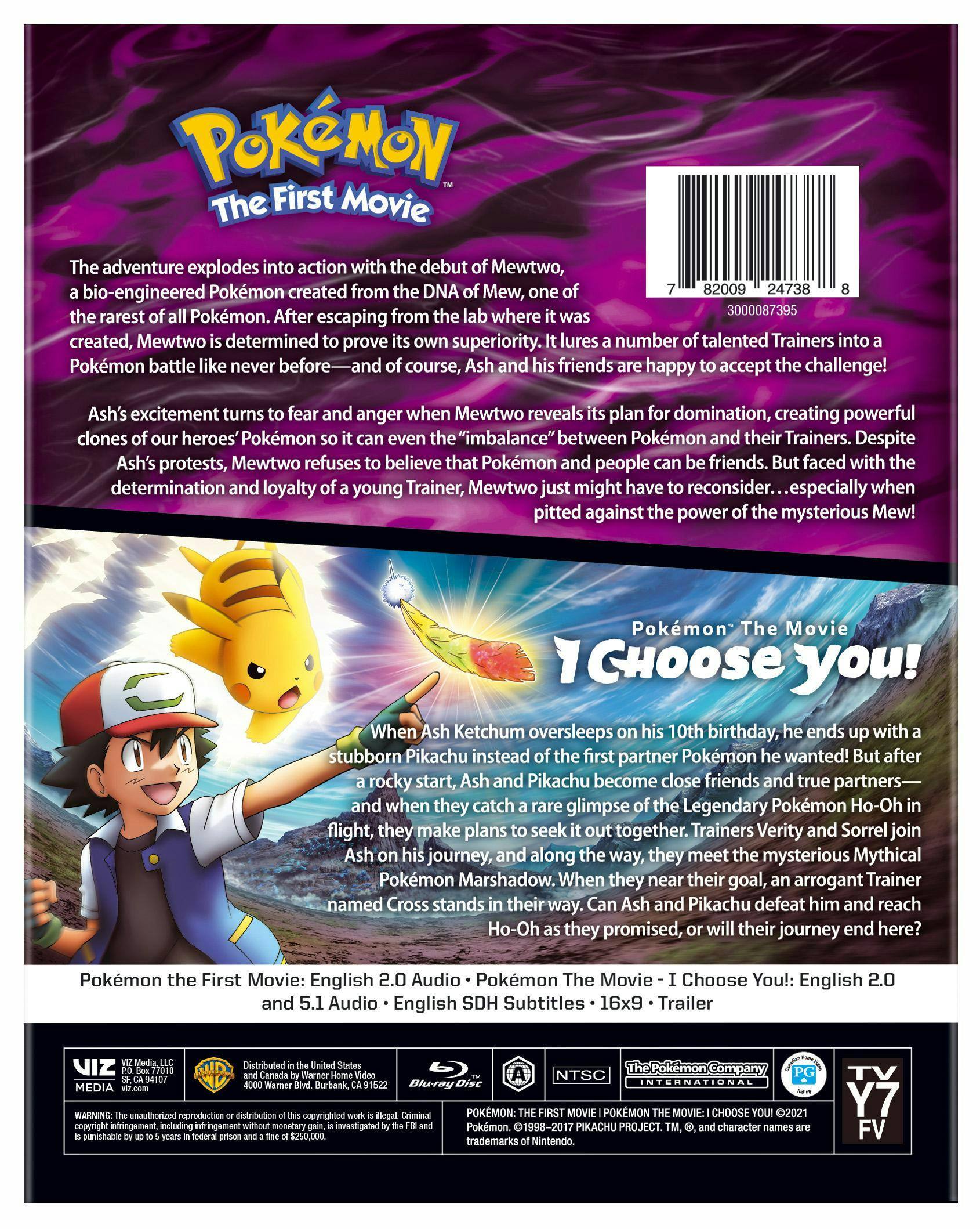 Back. Pokémon - The First Movie/I Choose You (Blu-ray Double Feature) [Blu-ray].