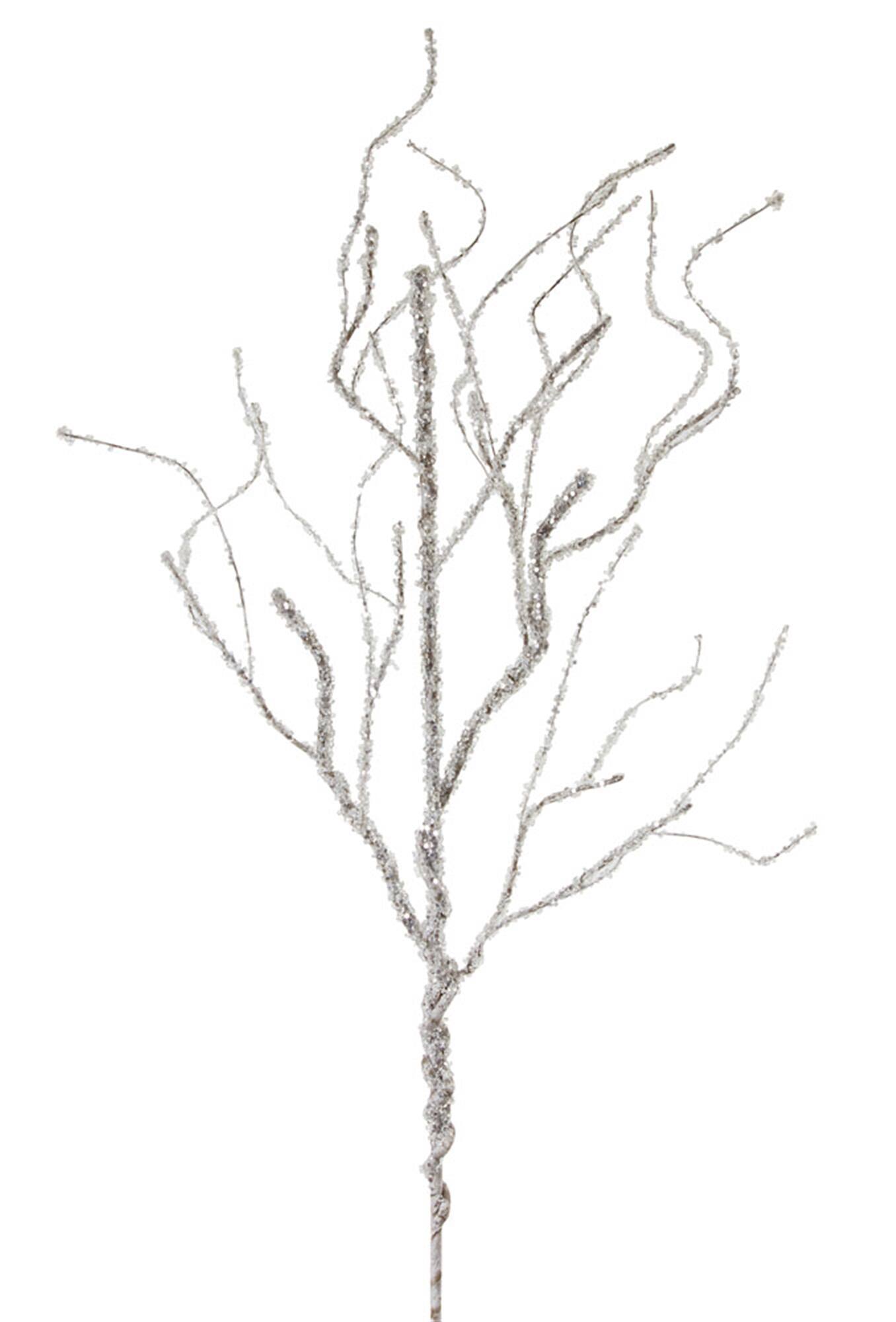 Left. BreeBe - Silver Twig Branch (Set of 6) - Silver.