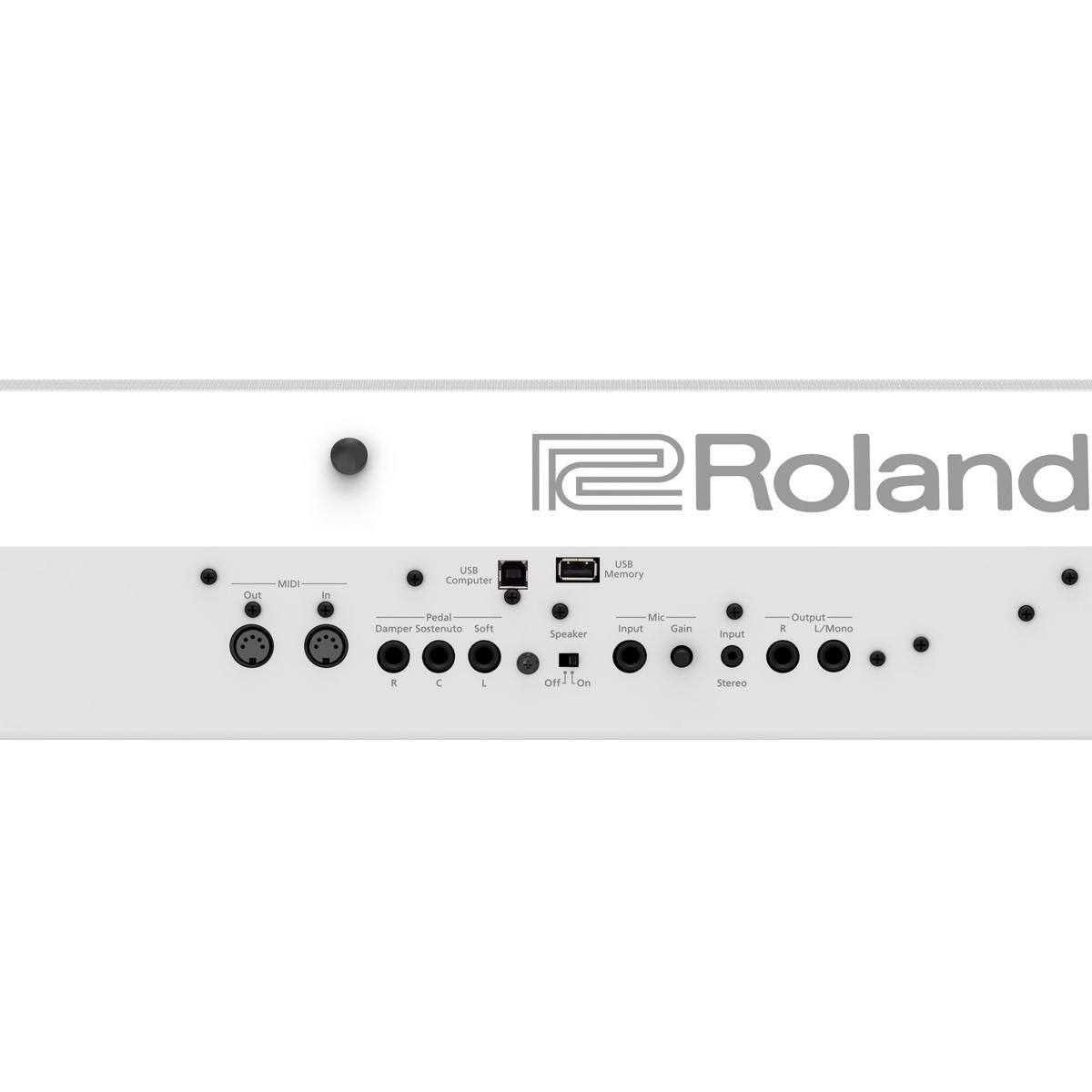 Roland Ourt MID in USE Computer USE Memory Pedal Damper Sostenuto Soft Speaker Mic input Gain input Output R L/Mono C L on omiion On Stereo