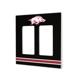 Keyscaper - Arkansas Razorbacks Stripe Design Double Rocker Light Switch Plate - Multicolor