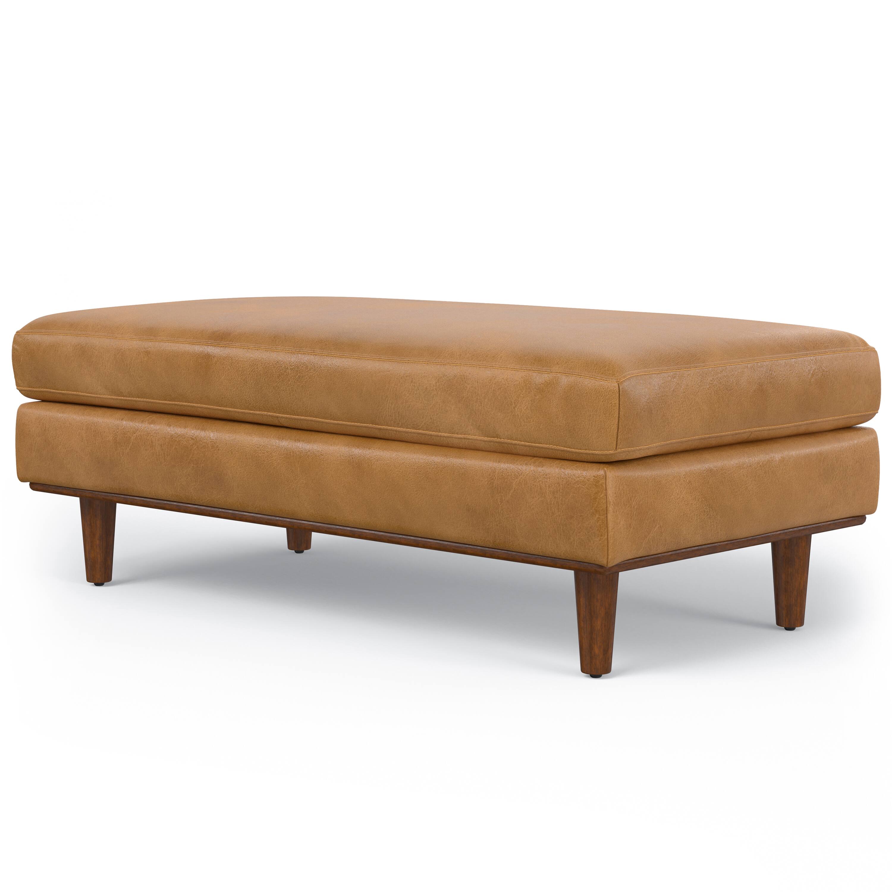 Angle. Simpli Home - Morrison Large Rectangular Ottoman - Sienna.