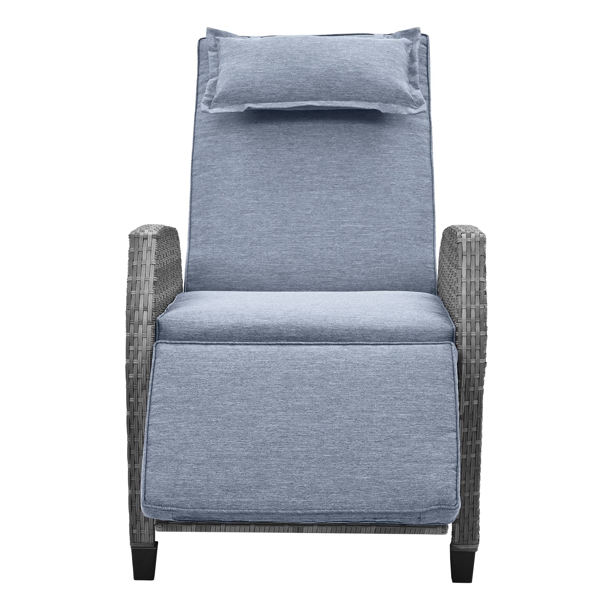 Alt View 8. Siljoy - 2-Person Outdoor Rattan Set w/Coffee Table, Adjustable, Patio/Pool/Balcony - Gray.