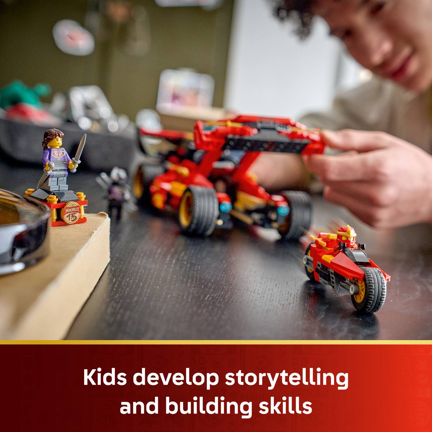 Kids develop storytelling and building skills