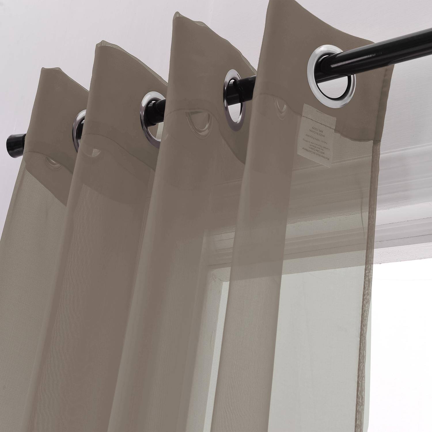 Left. RT Designers Collection - RT Designers Collection Cara Grommet Curtain Panel for Windows 54" x 84" Chocolate - Chocolate.