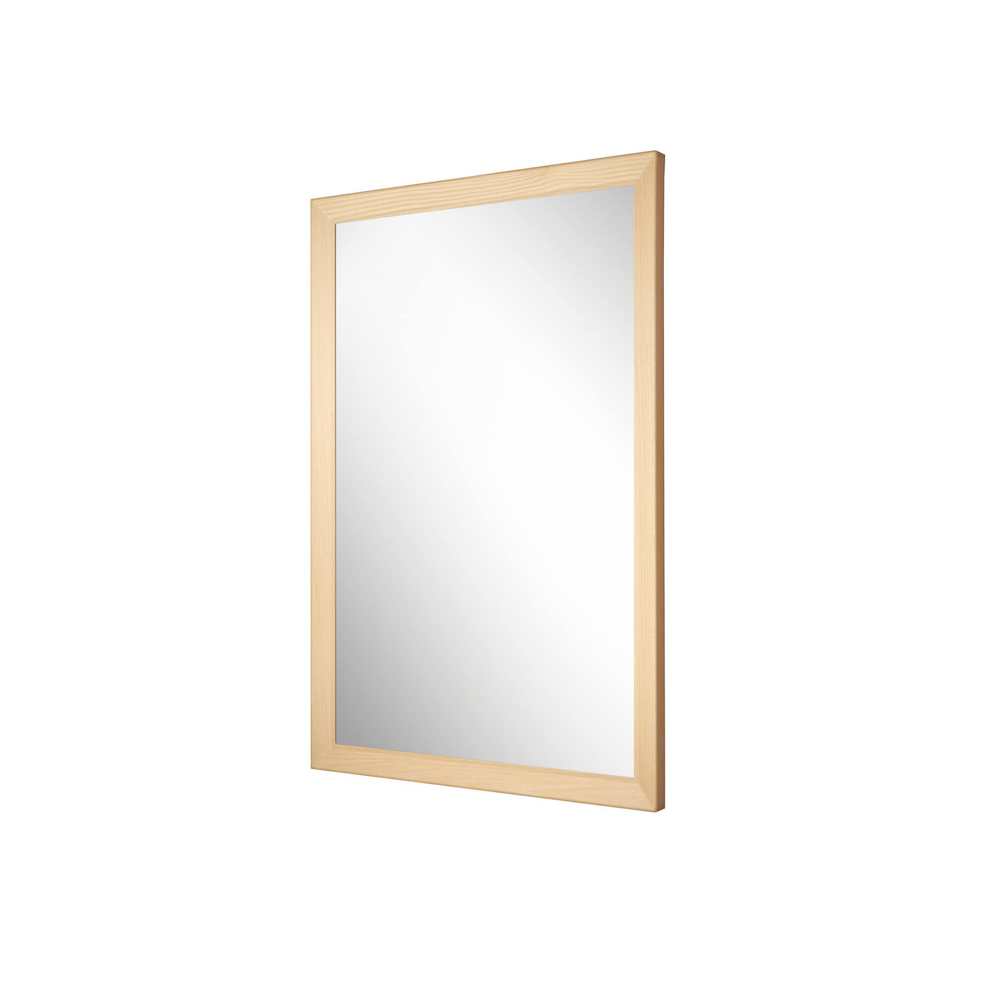 Alt View 1. Boyel Living - 24 in W x 16 in L Dark Wood Grain Rectangular Slanted Edge Aluminum Framed Wall Bathroom Vanity Mirror.