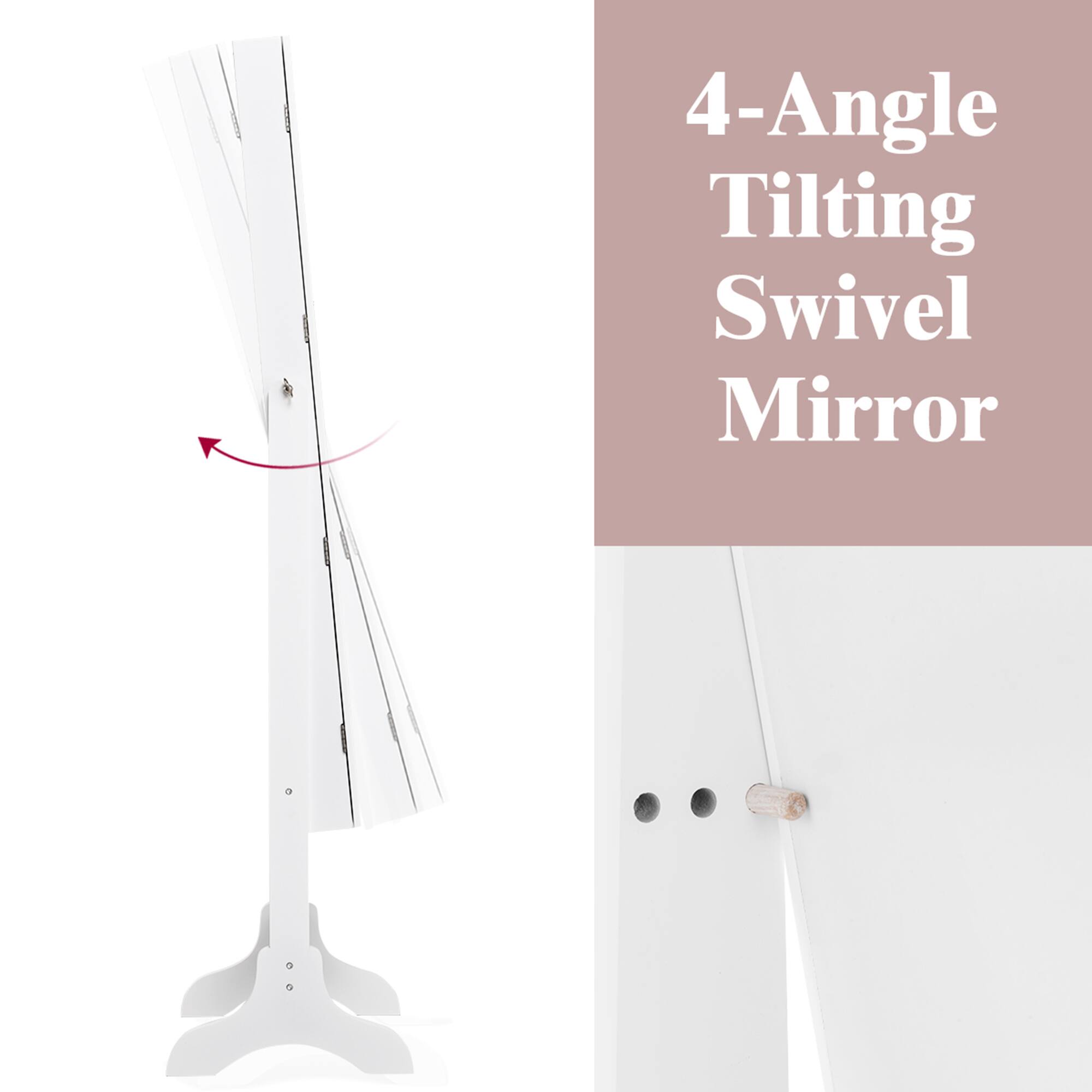 4-Angle Tilting Swivel Mirror