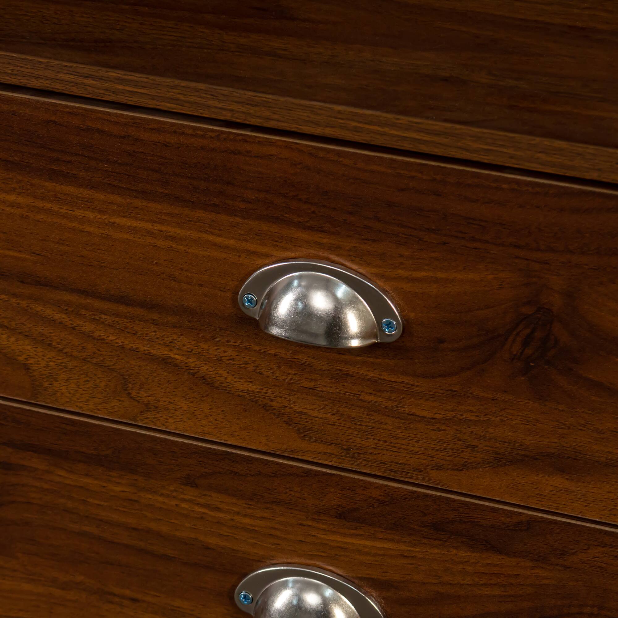 Alt View 1. GOODSILO - Home Office Computer Desk with Hutch | Study Writing Table with Storage - Walnut.